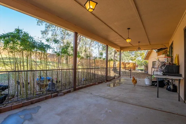 a view of outdoor space with seating area