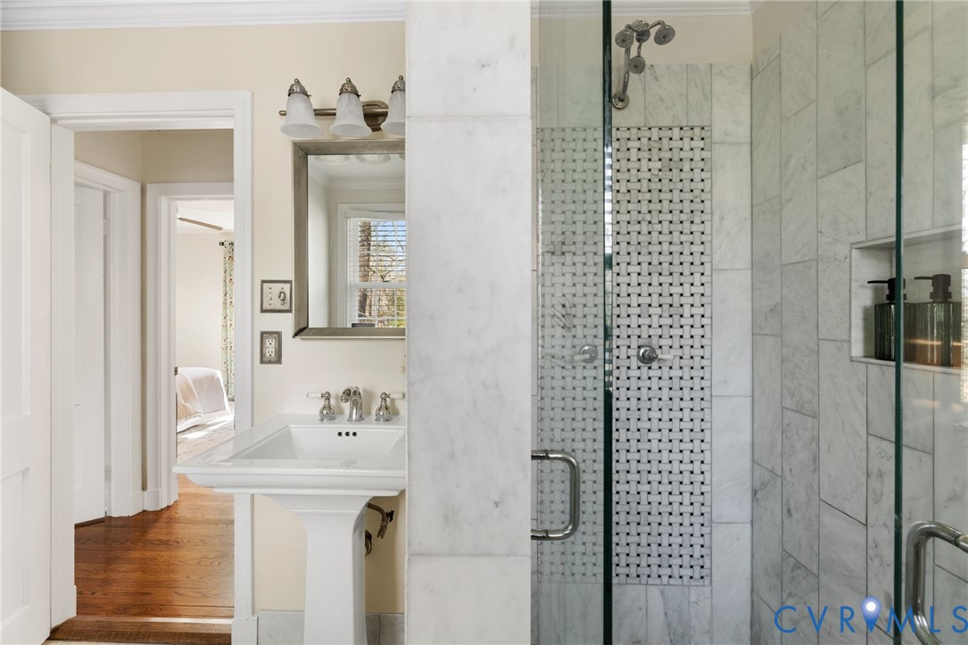 8678 Fieldcrest Road Richmond, VA 23235 - Photo 25 of 52 Full Hall Bath - you can see the Primary Bedroom t