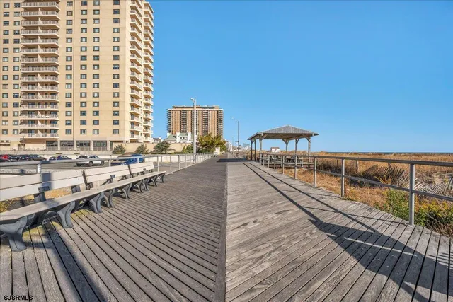 a view of balcony with seating space