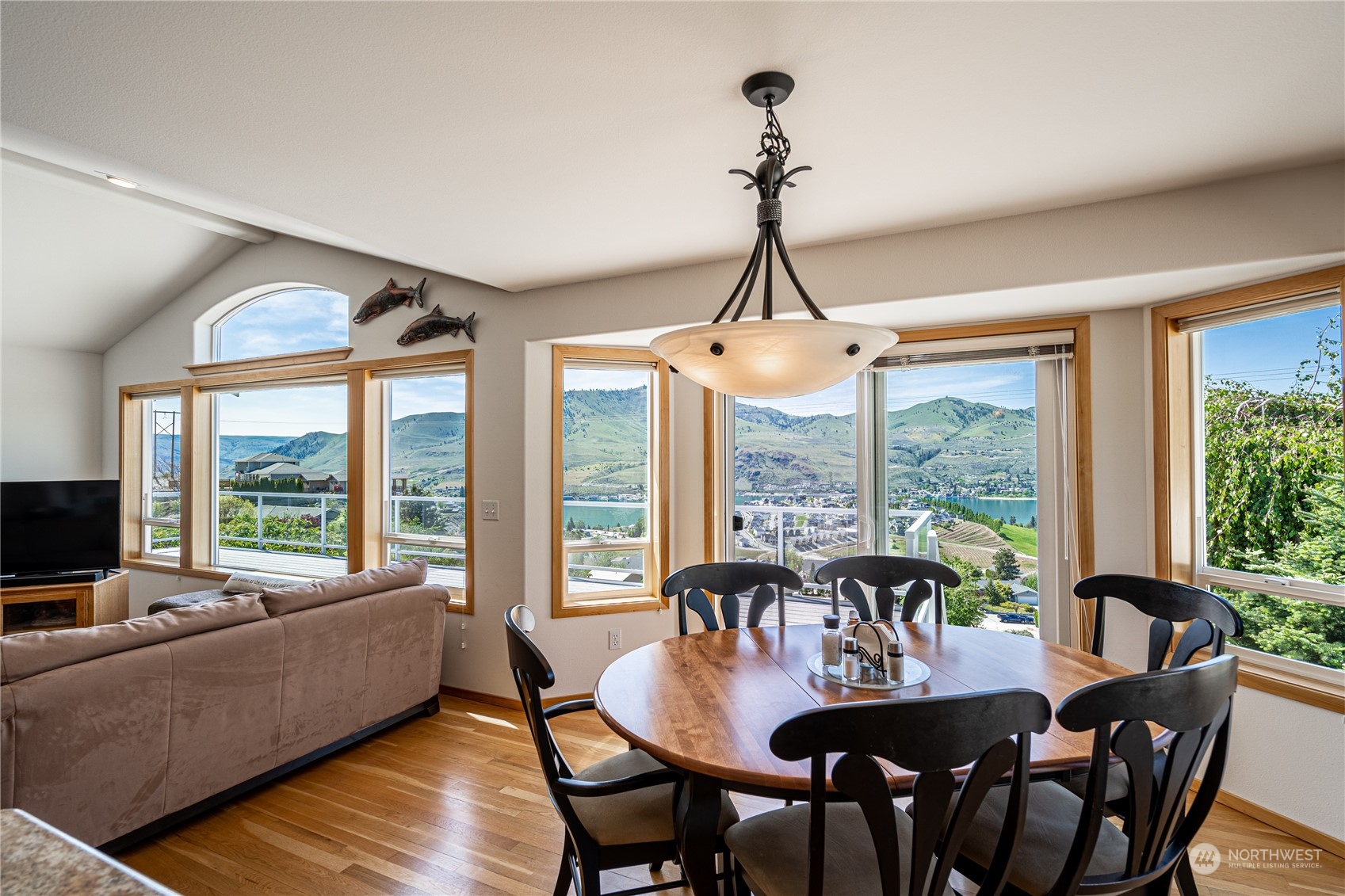 114 Long Drive Chelan, WA 98816 - Photo 15 of 38 a view of a dining room with furniture window and outside view