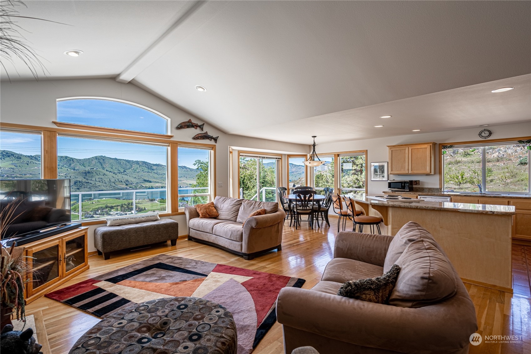 114 Long Drive Chelan, WA 98816 - Photo 9 of 38 a living room with furniture and a large window