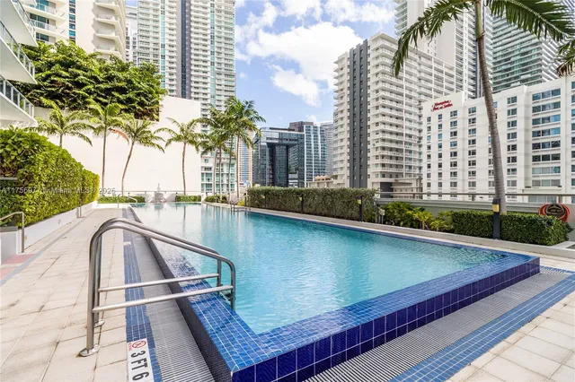 a view of a balcony with city view