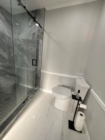 a bathroom with a shower