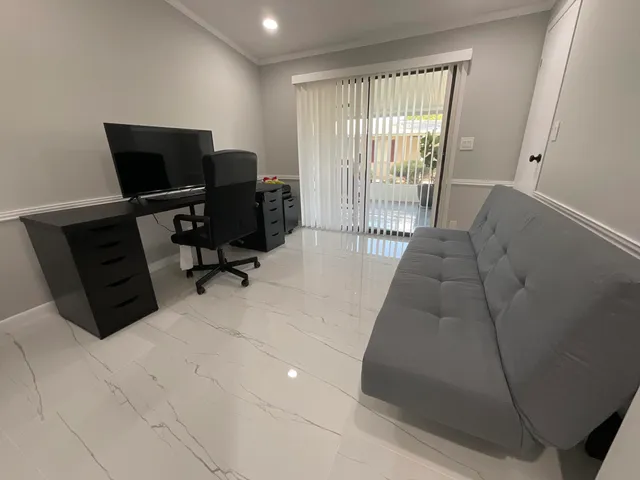 a living room with furniture