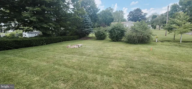 a view of a backyard with green space