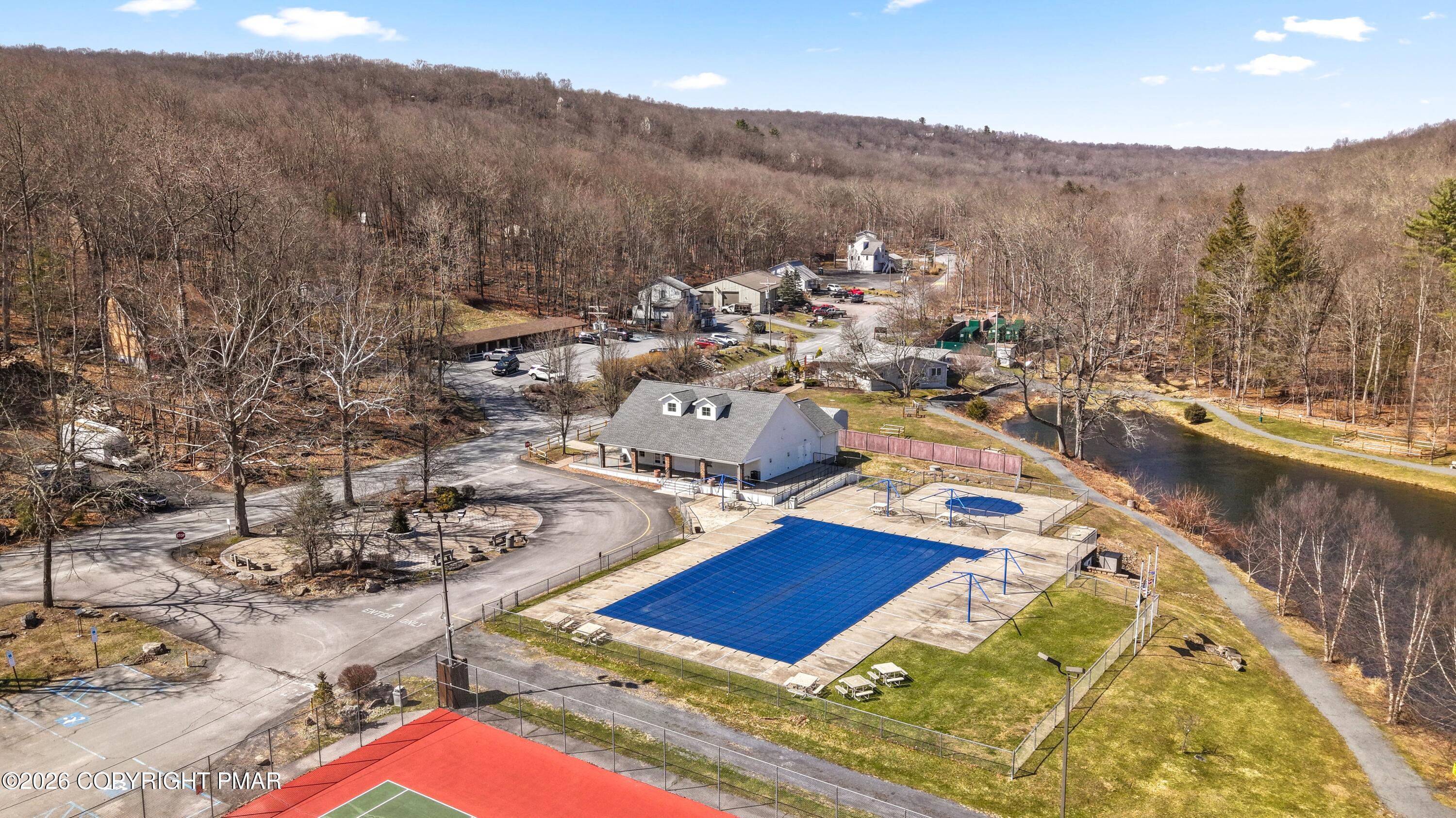1007 Hampstead Road Bushkill, PA 18324 - Photo 55 of 68 a view of a terrace with a mountain