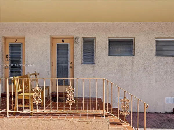 a view of a building from a balcony