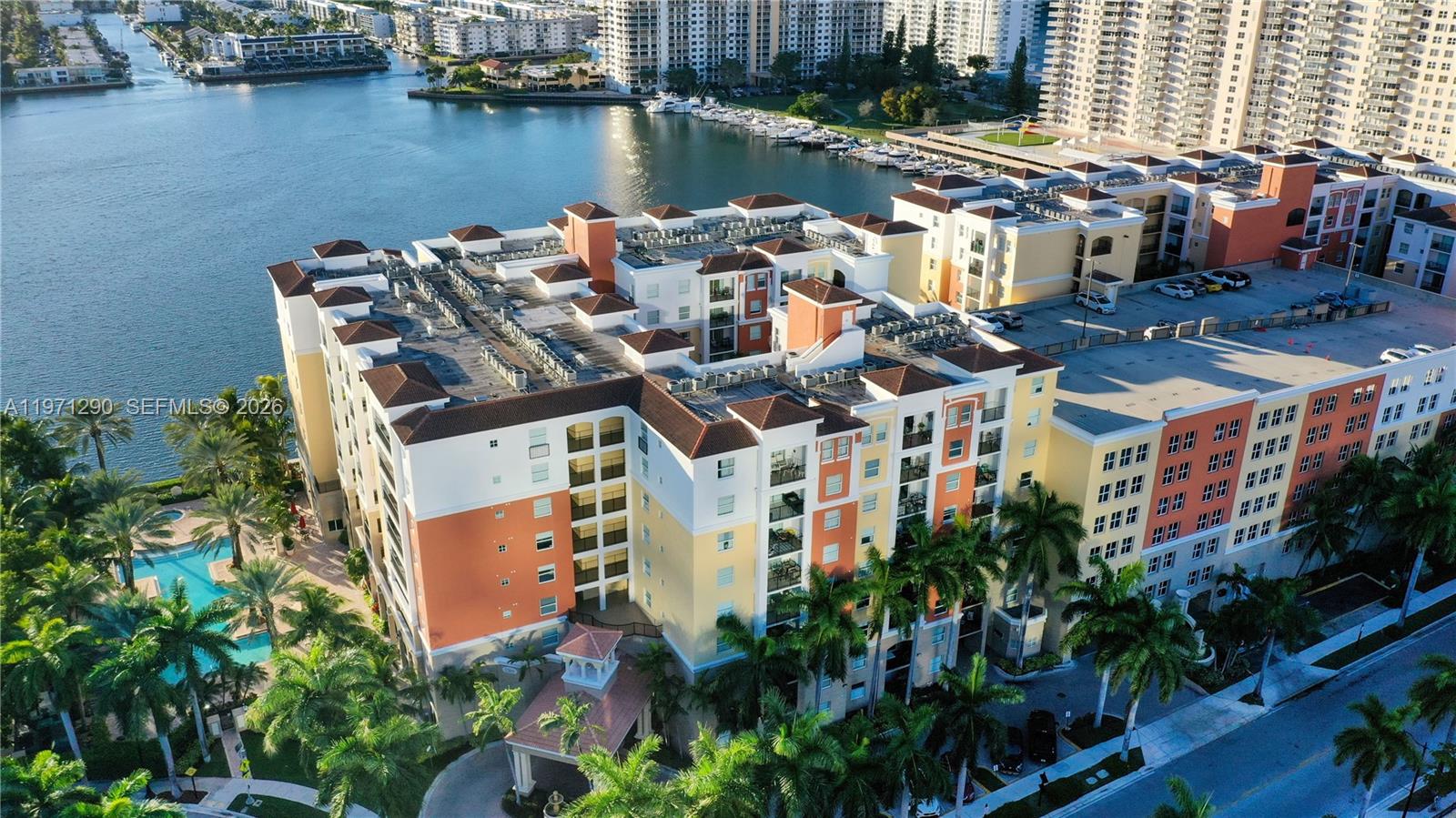 17150 North Bay Road, Unit 2911 Sunny Isles Beach, FL 33160 - Photo 24 of 43 an aerial view of a house with lake view