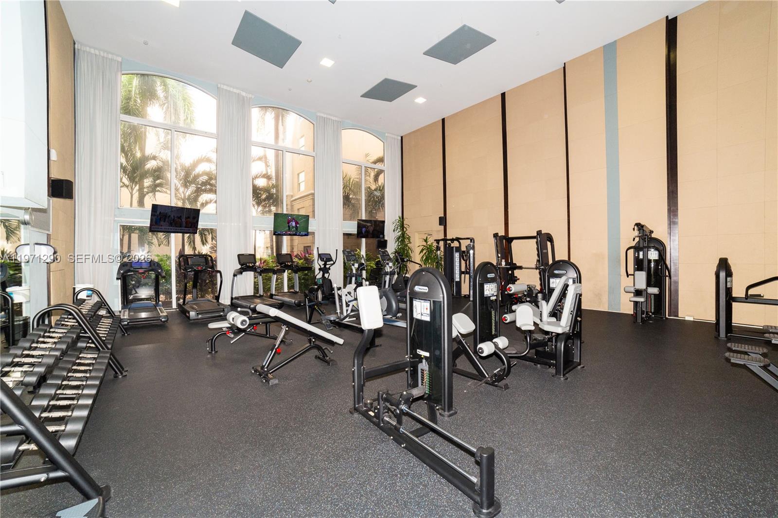 17150 North Bay Road, Unit 2911 Sunny Isles Beach, FL 33160 - Photo 30 of 43 a view of a room with gym equipment