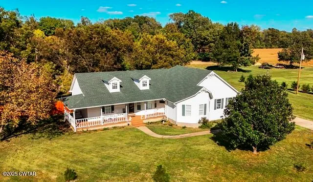 an aerial view of a house