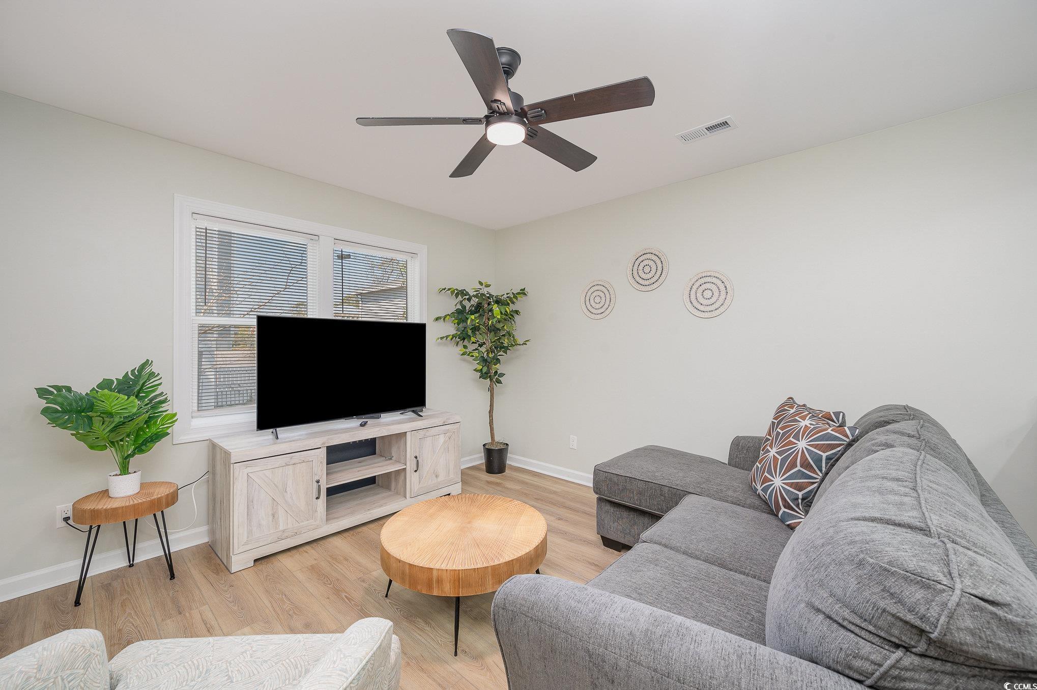 412 27th Avenue North Myrtle Beach, SC 29577 - Photo 3 of 35 Living area featuring light wood finished floors and ceiling fan