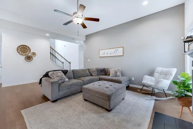 a living room with furniture