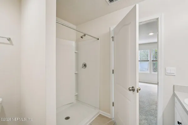 a bathroom with a shower