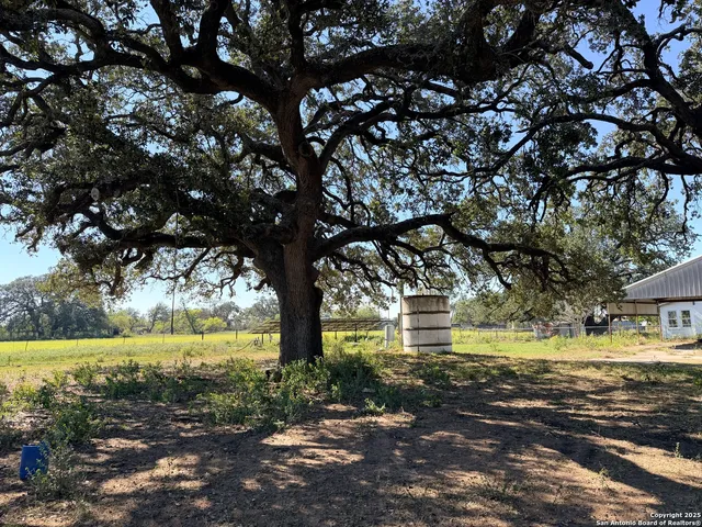 a view of a yard with an outdoor space
