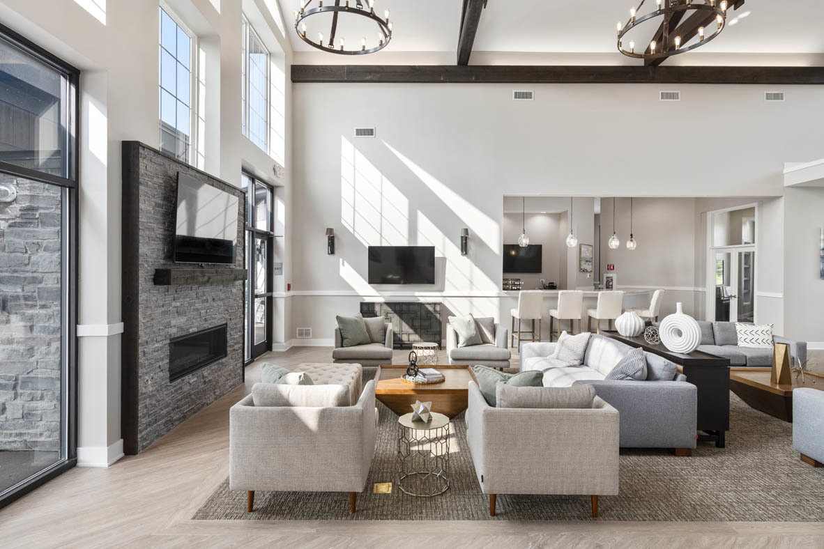 303 Ridley Street North Aurora, IL 60542 - Photo 20 of 36 a living room with fireplace furniture and a flat screen tv