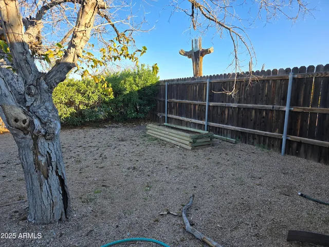a view of a backyard
