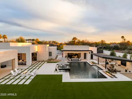 a view of a terrace with chairs