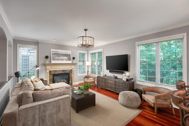 1731 Elyse Lane Naperville, IL 60565 - Photo 8 of 34 a living room with furniture fireplace and a flat screen tv