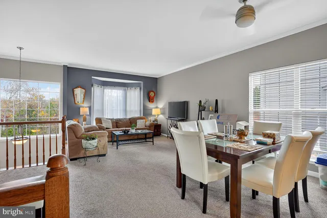 a view of a livingroom with furniture and a window