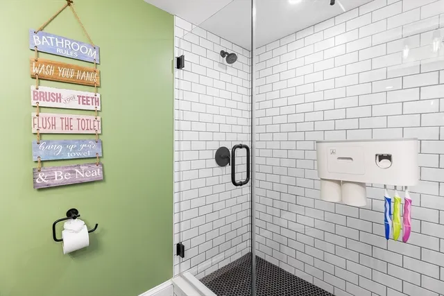 a bathroom with a shower