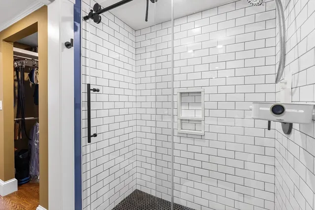 a bathroom with a shower