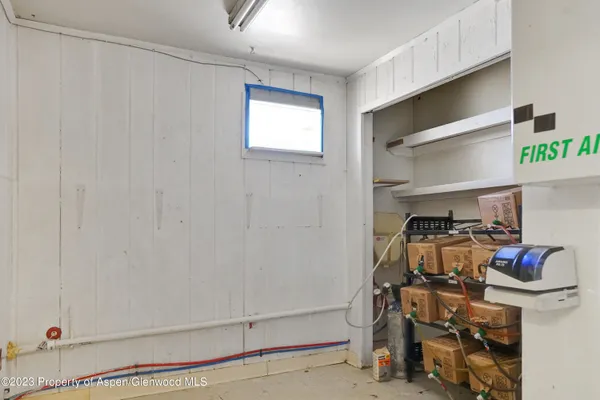 a close view of a refrigerator in the kitchen