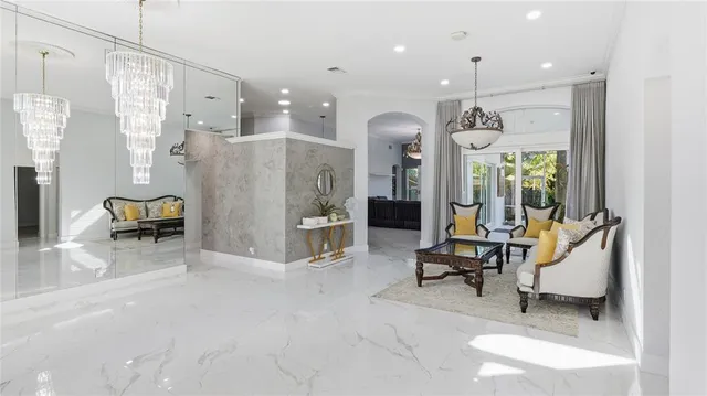 a view of a livingroom with furniture and a view of living room