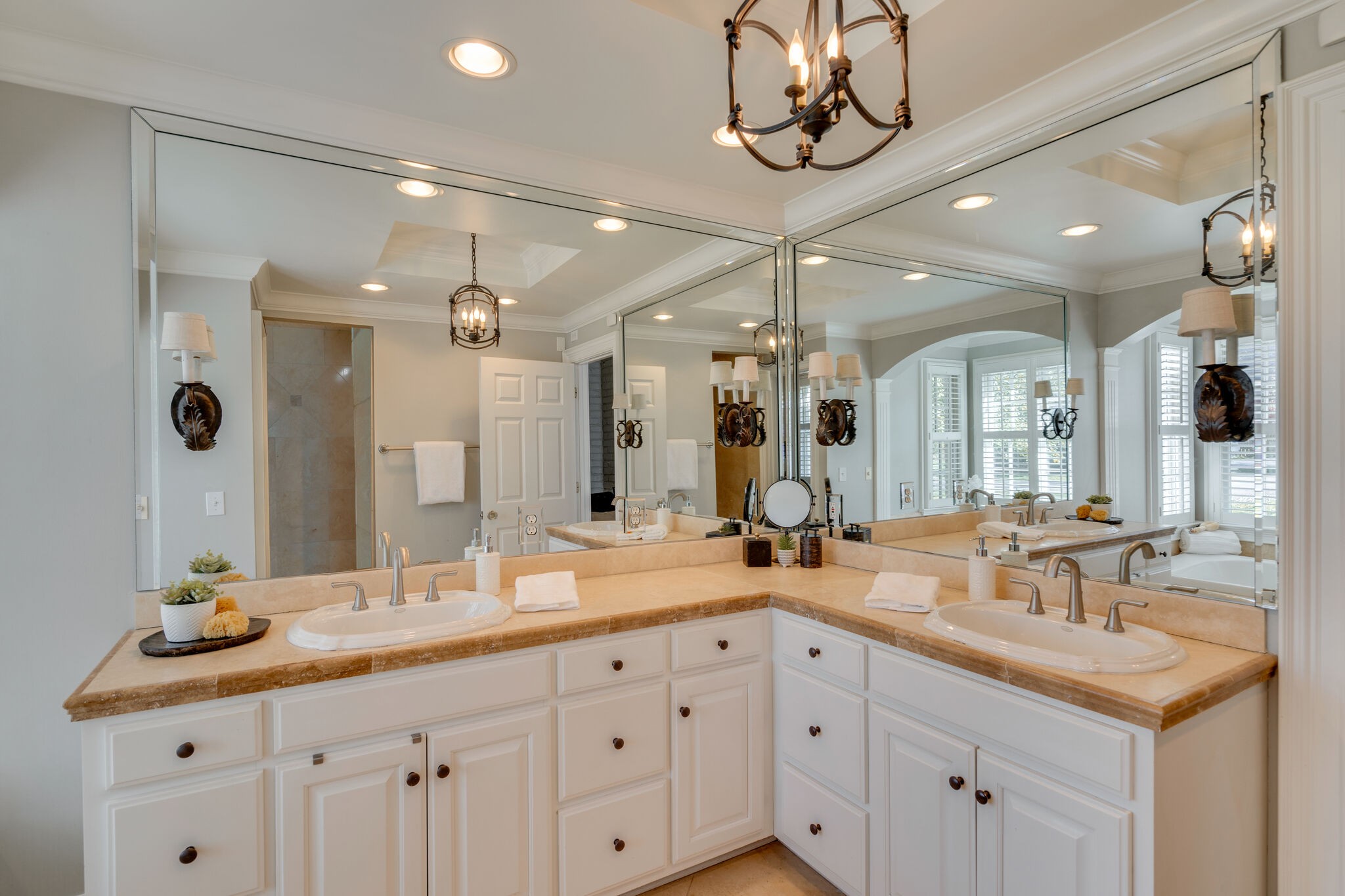 411 Page Road Nashville, TN 37205 - Photo 23 of 53 a bathroom with a sink double vanity and a mirror
