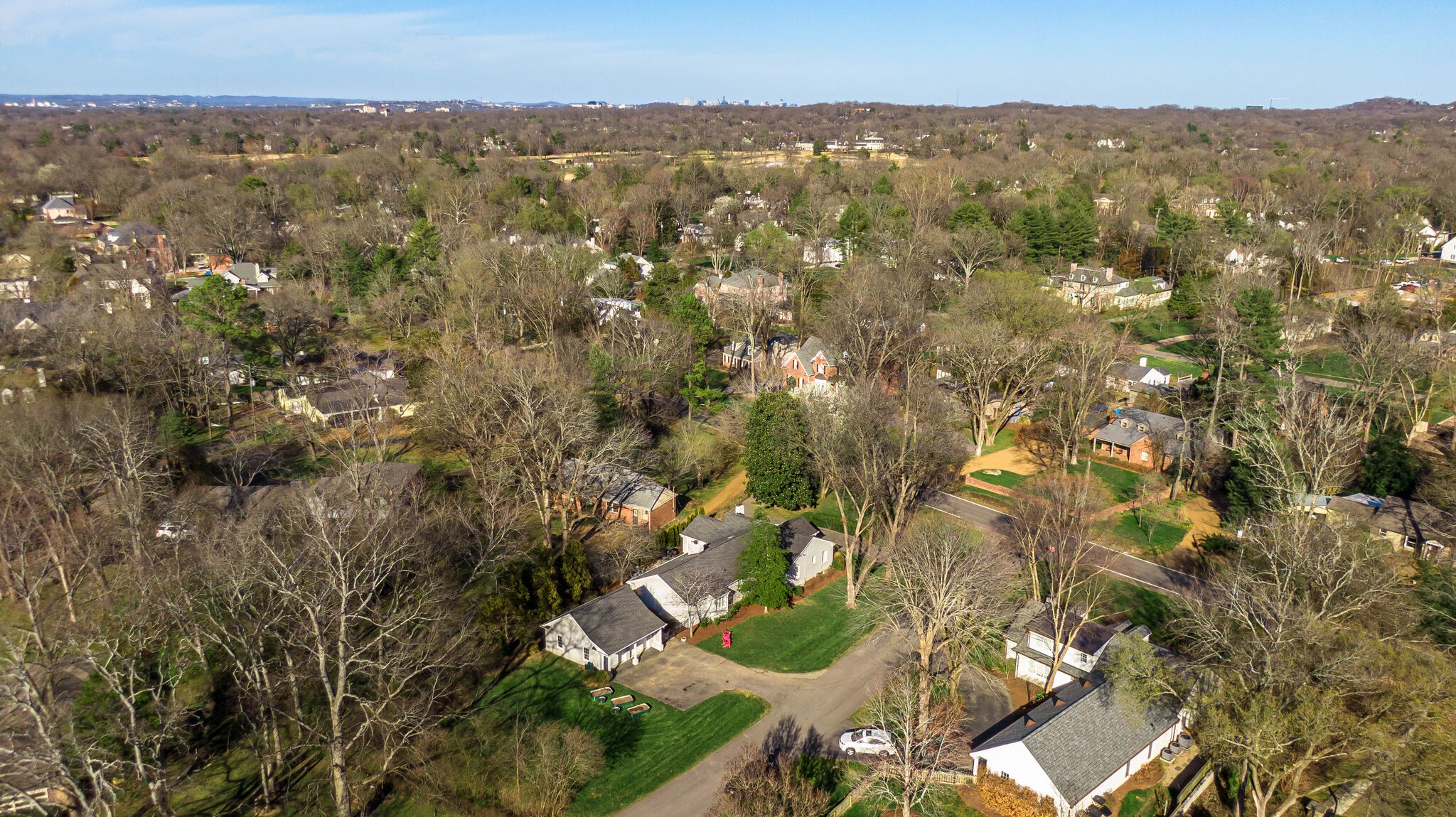 411 Page Road Nashville, TN 37205 - Photo 46 of 53 an aerial view of residential houses with outdoor space and trees