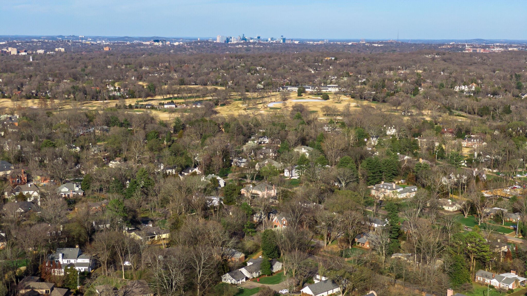 411 Page Road Nashville, TN 37205 - Photo 52 of 53 an aerial view of town with residential houses and city view