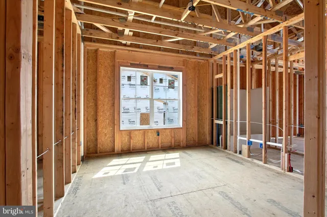 a view of a room with a window