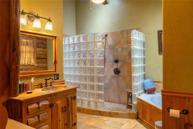 a view of a lake with green space