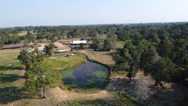 a view of a swimming pool with a yard