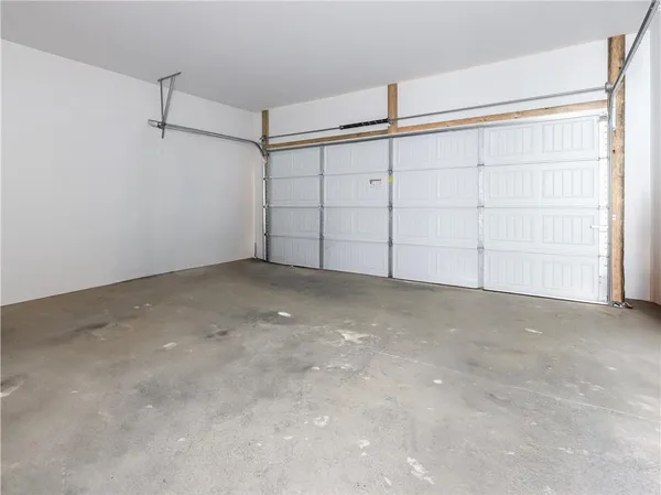 an empty room with cabinet