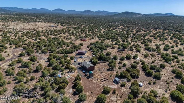 a view of a city with mountain