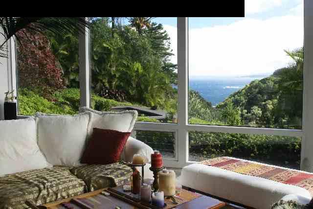 160 Door Of Faith Road Haiku, HI 96708 - Photo 8 of 21 a view of balcony with a potted plant and outdoor seating
