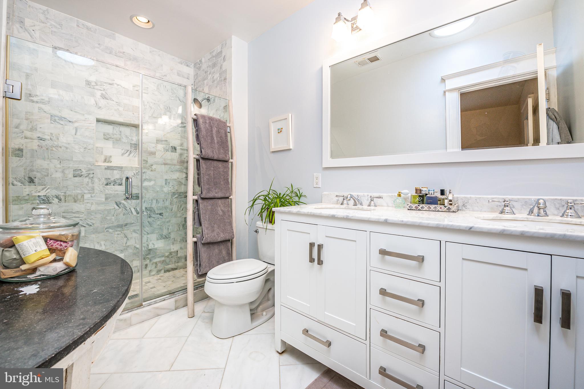3806 Military Road Northwest Washington, DC 20015 - Photo 25 of 50 Modern primary bath with double vanity