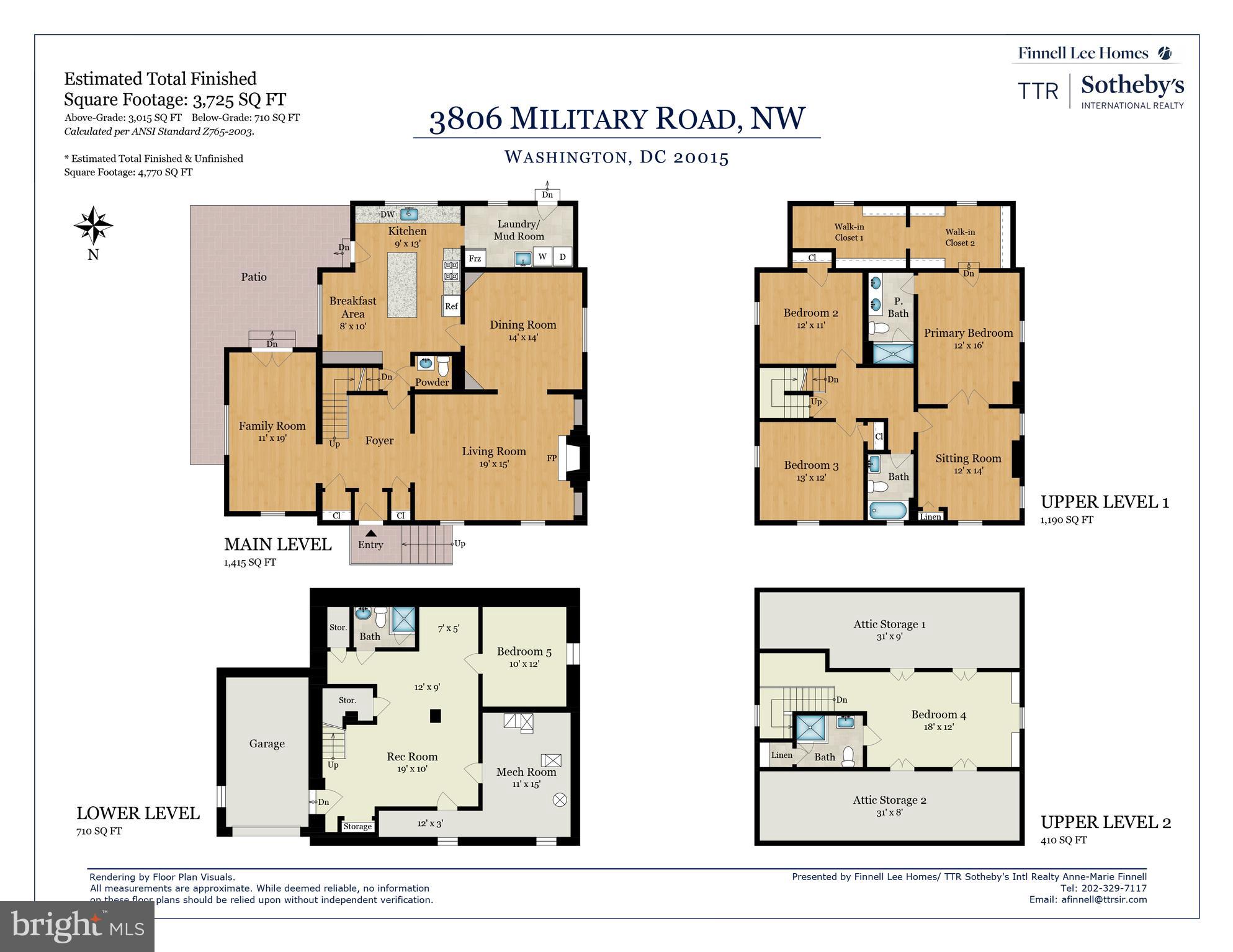 3806 Military Road Northwest Washington, DC 20015 - Photo 50 of 50 Floor Plan