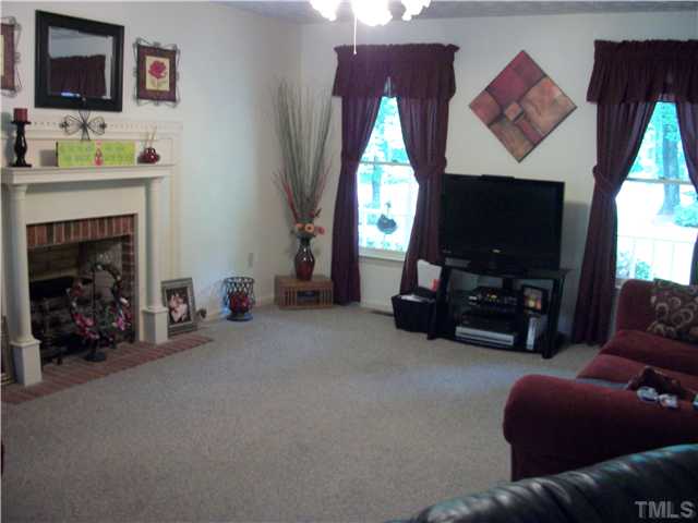105 Esther Road Roxboro, NC 27573 - Photo 3 of 8 a living room with furniture a fireplace and a flat screen tv