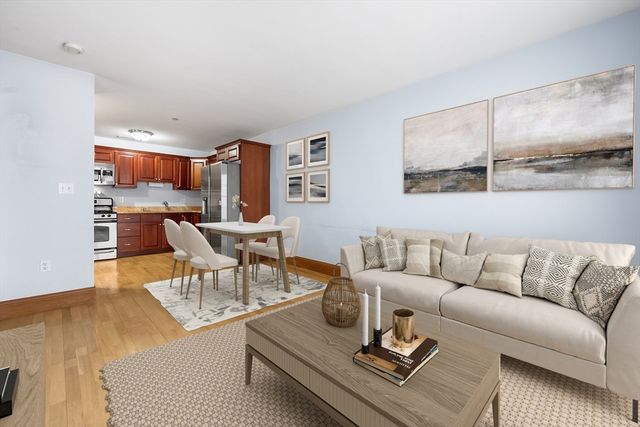 a living room with furniture and a couch