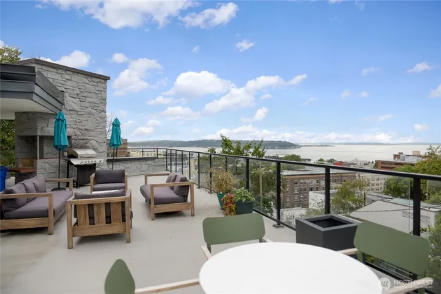 a view of city from a balcony