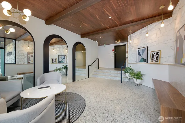 a living room with furniture