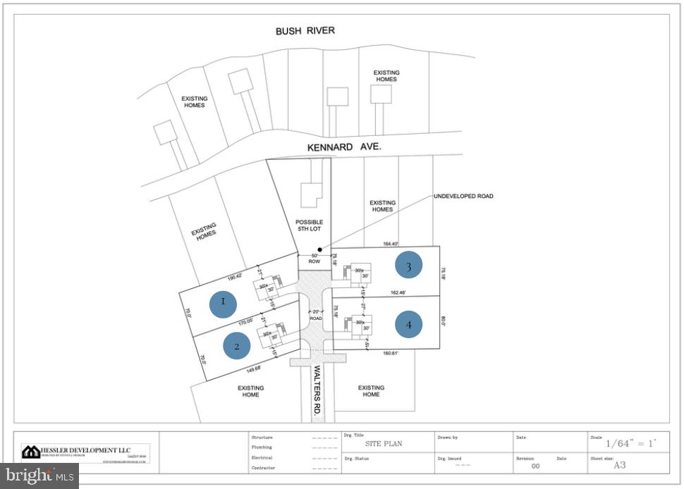 0 Walters Road Edgewood, MD 21040 - Photo 3 of 4 Site plan showing possible 5th lot