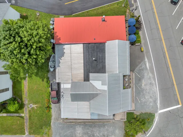 an aerial view of a house