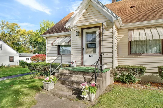 front view of a house with an outdoor space