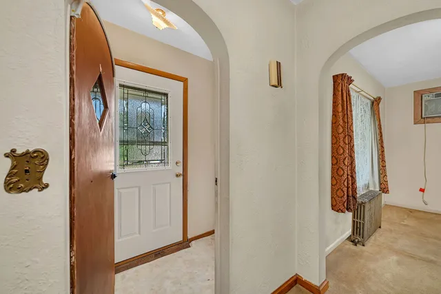 a view of a front door of house