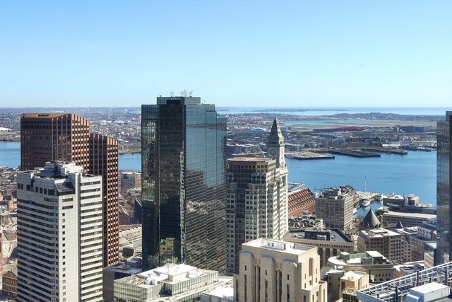 a view of a city with tall buildings