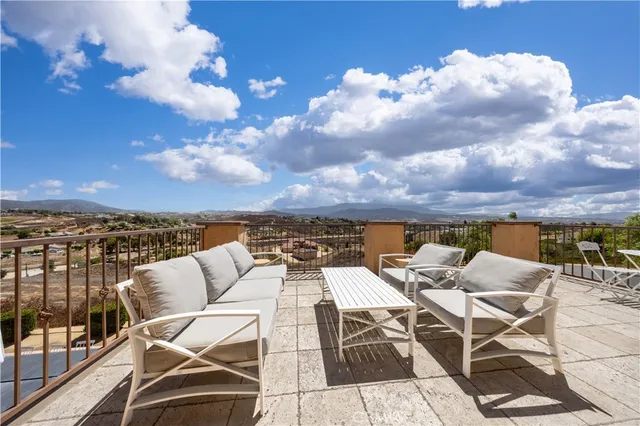 a terrace with outdoor seating