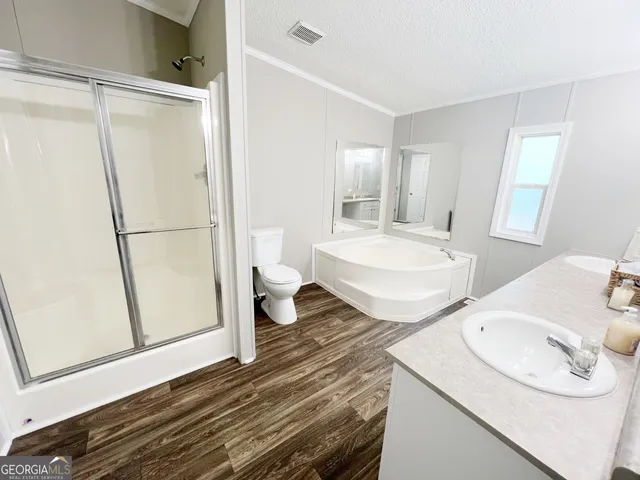 a view of a room with racks on the wall