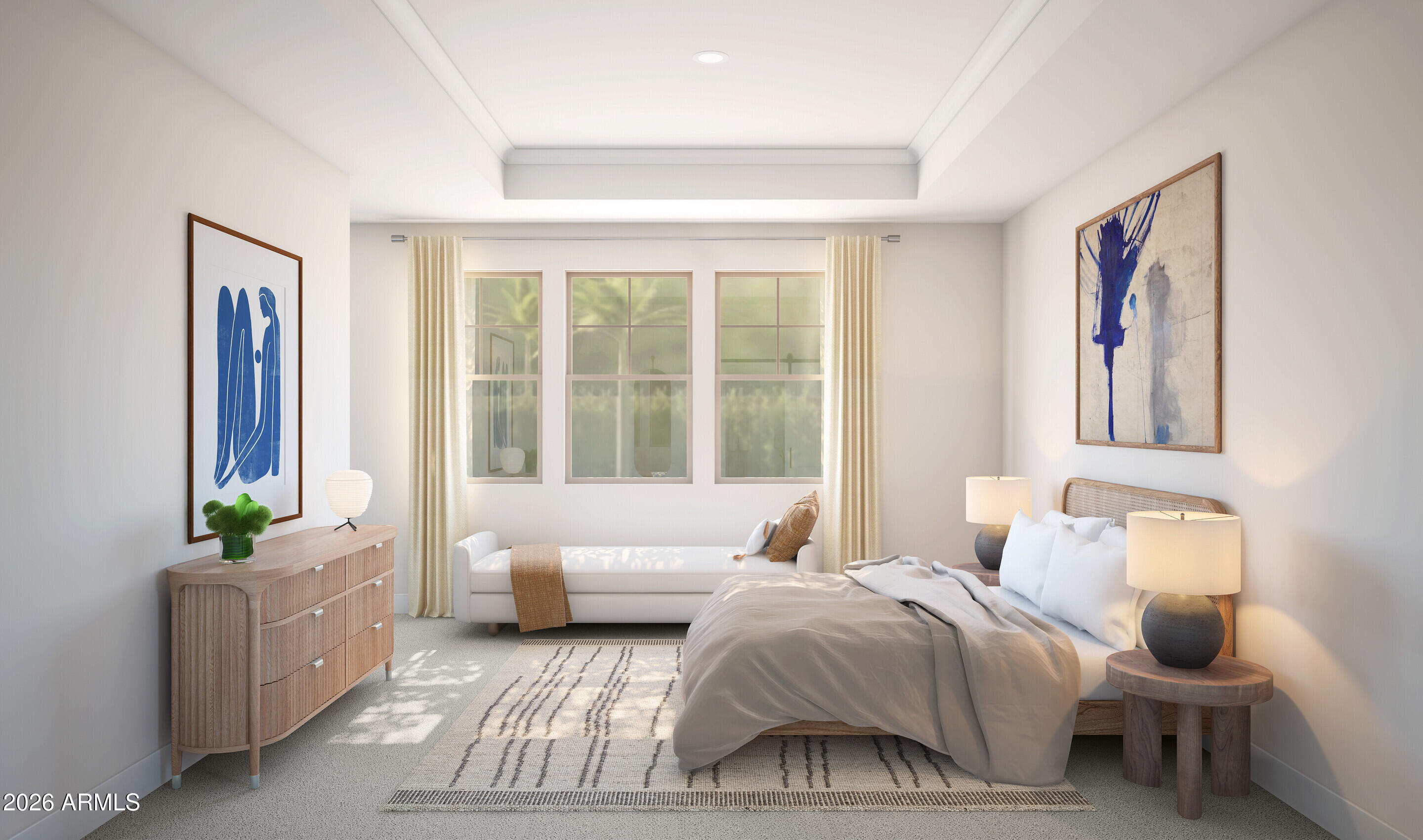 7760 West Sands Road Glendale, AZ 85303 - Photo 11 of 20 a spacious bedroom with a bed a couch and a potted plant